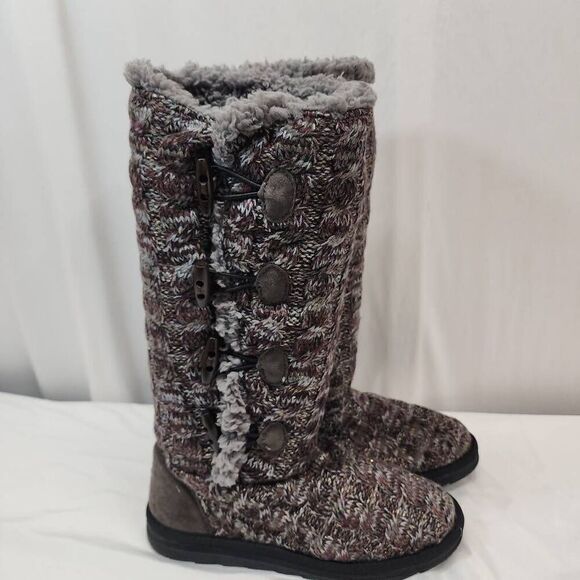 MUK LUKS Women's Size 10 Felicity Boots Purple Winter Comfort Warm Knitted Tall - Picture 3 of 7